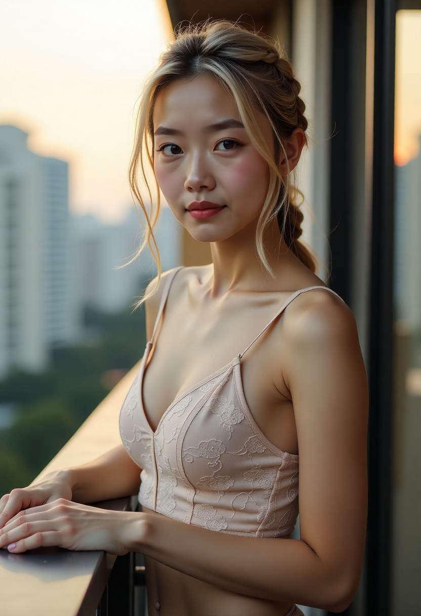 老宅门廊与人物剪影